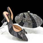 DoershowAfrican fashion Italian Shoes And Bag Sets For Evening Party With Stones coffee Italian Handbags Match Bags! Ho1-1