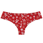 Women's Christmas Themed Printing G-string Sexy Low-Rise T-back Xmas Snowflakes Elk Pinted thong Seamless Female T-Pants
