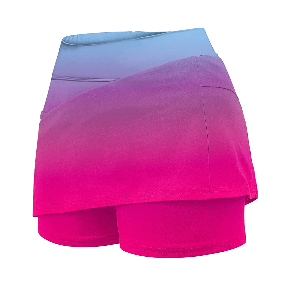 Women's Gradient Tennis Skirts High Waisted Athletic Skort With Built In Shorts Anti Slip Quick Dry Summer Skirt For Sports