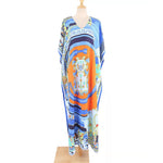 2026 New Colorful Kaftan Tunic Beach Dress Beach Wear Beachwear Beach Cover Up Cover-upsLoose Maxi Dress Female Women V4428