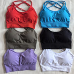 Virtue Seamless Sports Bra Women Backless Gym Crop Top Medium Impact Padded Yoga Bras Strappy Push Up Fitness Brassiere Woman