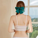 Women Non-wire Bras Female Cotton Bra Tops Striped Crop Top Small Breast Breathable Push Up Bra Comfort Girl Underwear