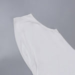 Sexy One-shoulder Asymmetric Black White Beach Dress Midi Beach Cover Up Woman Swimwear Bikini Tunic Kimono Beachwear Outfit