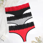 3pcs/pack Low Waist Floral Fashion Sexy Lace Women Panties Underwear Elegant Sexy Lingerie Breathable Comfortable Lady Briefs