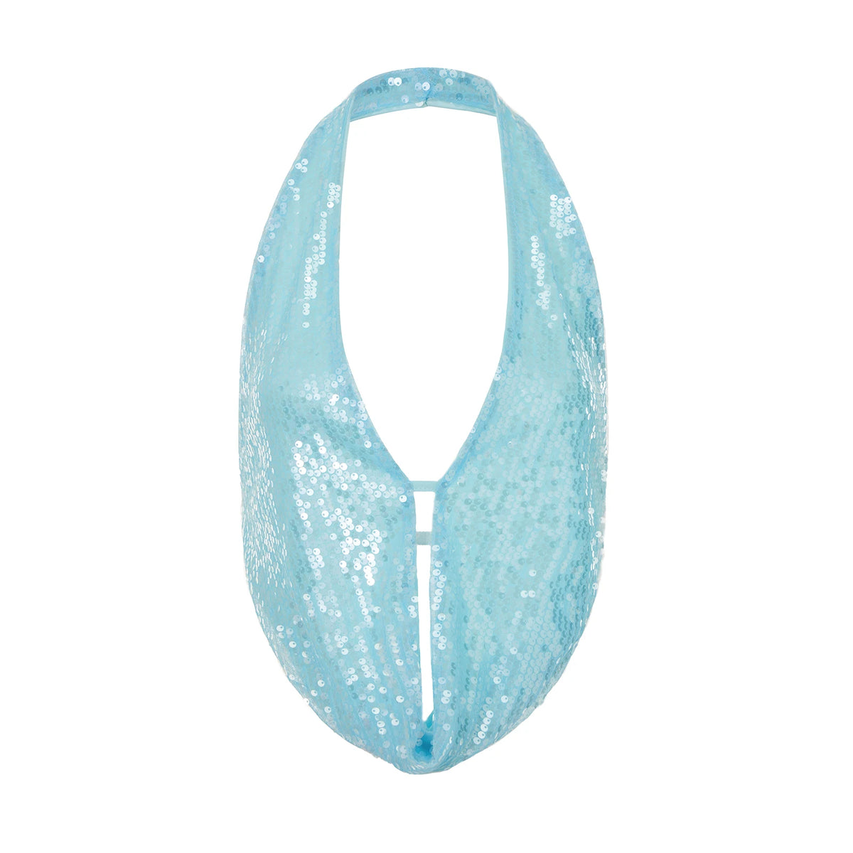 Women Summer Solid Color Tank Tops Sparkly Sequins Backless Halter Neck Vests Sleeveless Backless Crop Tops Streetwear