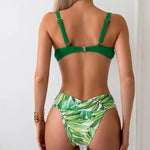 Sexy Leopard Flower Push Up Bikini 2026 Two Pieces Swimsuit Female Swimwear Women Thong Bikinis Set Beach Wear Bathing Suit