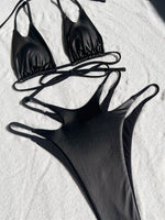 S - XL PU Faux Leather Scrunch Butt Bikini Women Swimwear Female Swimsuit Two-pieces Bikini set Bather Bathing Suit Swim Lady