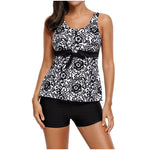 DEKA Swimsuit Women Plus Size Swimwear Two Pieces Tankini Set Female Print Bikini Brazilian Bather Monokini Bathing Suit Beachwa