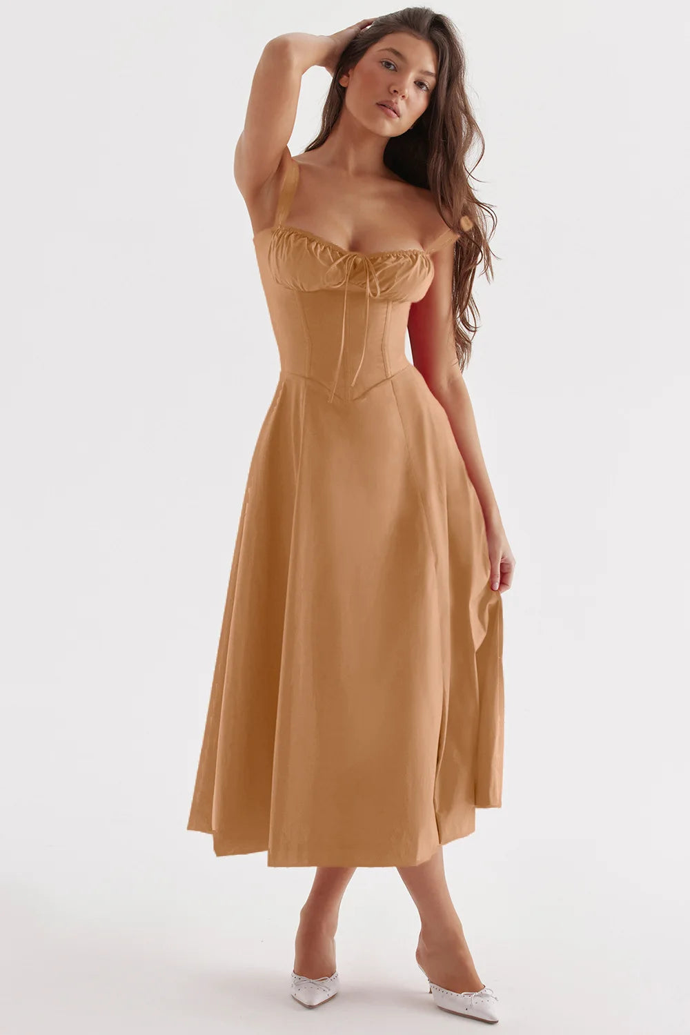 Sexy Low Cut Spaghetti Strap Maxi Dresses For Women Color Flower Printed Chest Wrap Bowknot Leace-up Long Dress Elegant Vestidos