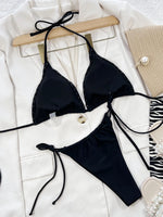 DEKA Brazilian Micro Lace-Up Bikini SetPearl Women Tie-up Swimsuit Bathing Suits Thong Swimwear FemaleBeach Wear Swimming