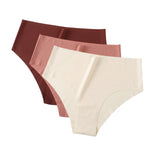 3Pcs/Set Ice Silk Panties Women High Waist Seamless Briefs Breathable Invisible Underwear Soft Stretch Sexy Lingerie XS-XL Panty