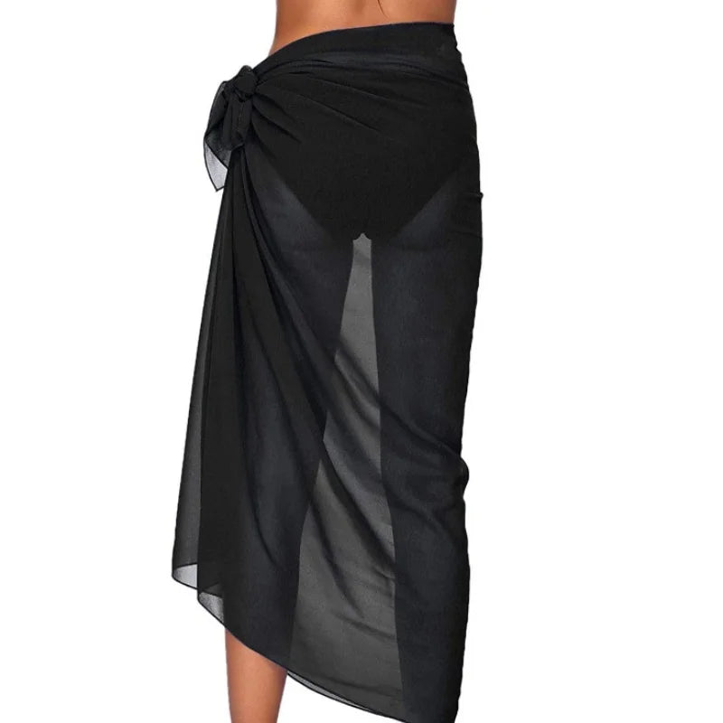 Women's Beach Long Skirt Chiffon Swimsuit Coverups Summer Bikini Wrap Sheer Scarf for Swimwear Cover Ups Sexy Bikini Wrap Shawls