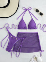 DEKA Mesh Bikinis Female Swimsuits Women's Three-Piece Swimwear Beach Swim Wear Bathing Suits Brazilian Bikini Set Pool Bather