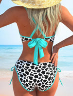 Sexy Neon Yellow Gradient Bikinis Sets Bathing Suits Swimwear Women 2026 V Neck Push Up Drawstring Side High Waist Swimsuit