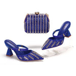 doershow Italian colorful Shoes And Bag Sets For Evening Party With Stones Italian Leather Handbags Match Bags!HNM1-1