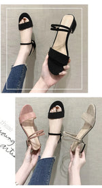 Women Sandals Chunky Heels Slides Summer 2026 Elegant Shoes Women Slipper Big Size 34-42 Fashion Summer Sandal Women