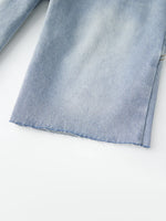 Summer Women Wide Leg Cropped Jeans High Waist Loose Fit Mid Pants Daily Casual Denim Pants Streetwear