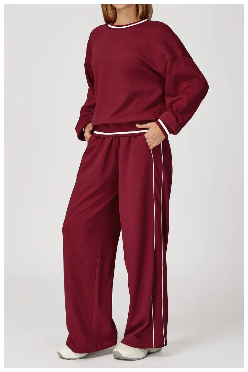 Women's Seamless Yoga Set Long-sleeved Top Pants Tracksuit Running Fitness Sports Set High Waist Slim-fitting Suit