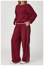 Women's Seamless Yoga Set Long-sleeved Top Pants Tracksuit Running Fitness Sports Set High Waist Slim-fitting Suit