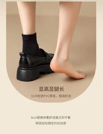 2026 Thick-Soled Waterproof British-Style Women's Loafers - Winter Retro Slip-On Height-Boosting Shoes, Simple & Lightweight
