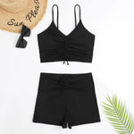 High Waist Bikini Swimsuit Women 2024 Floral Print Swim Suits Drawstring Front Shorts Boxers Swimwear Trunks Pool Bathing Suit