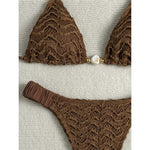 2026 Wrinkled Crinkled Halter Bikini Women Swimwear Female Swimsuit Padded Bather Bathing Suit Swim Two-pieces Bikini set K8135