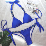 Jewelled Rhinestones Diamond Bikini Female Swimsuit Women Swimwear Two-piece Bikini Set Brazilian Bather Bathing Suit Swim Lady