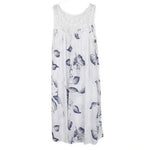 Mini Dress Floral Printed Lace Stitching O-Neck Sleeveless Women Summer Loose Tank Dress