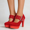 2026 Big Size 33-43 Retro Black Office Lady Buckle Strap Mary Janes Platform Pumps Elegant Red 10.5cm High Heels Shoes Women