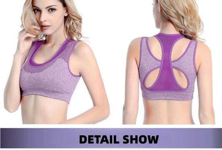 6 Colors Sports Bra Women Cross Hollow Back Gym Jogging Crop Top Female Tops Yoga Fitness Shockproof Vest Sport Bras for Women