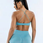 HISTELLO Vision Sports Bra Woman Seamless Yoga Underwear Removable Bra Pads V-shape Scoop Backless Sportswear Workout Gym Tanks