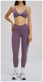 2PCS Yoga Suit Sports Set Women Fitness Quick-Drying Gym Tracksuit Running Nude Feeling Workout Outfit Sport Bra Leggings Suit