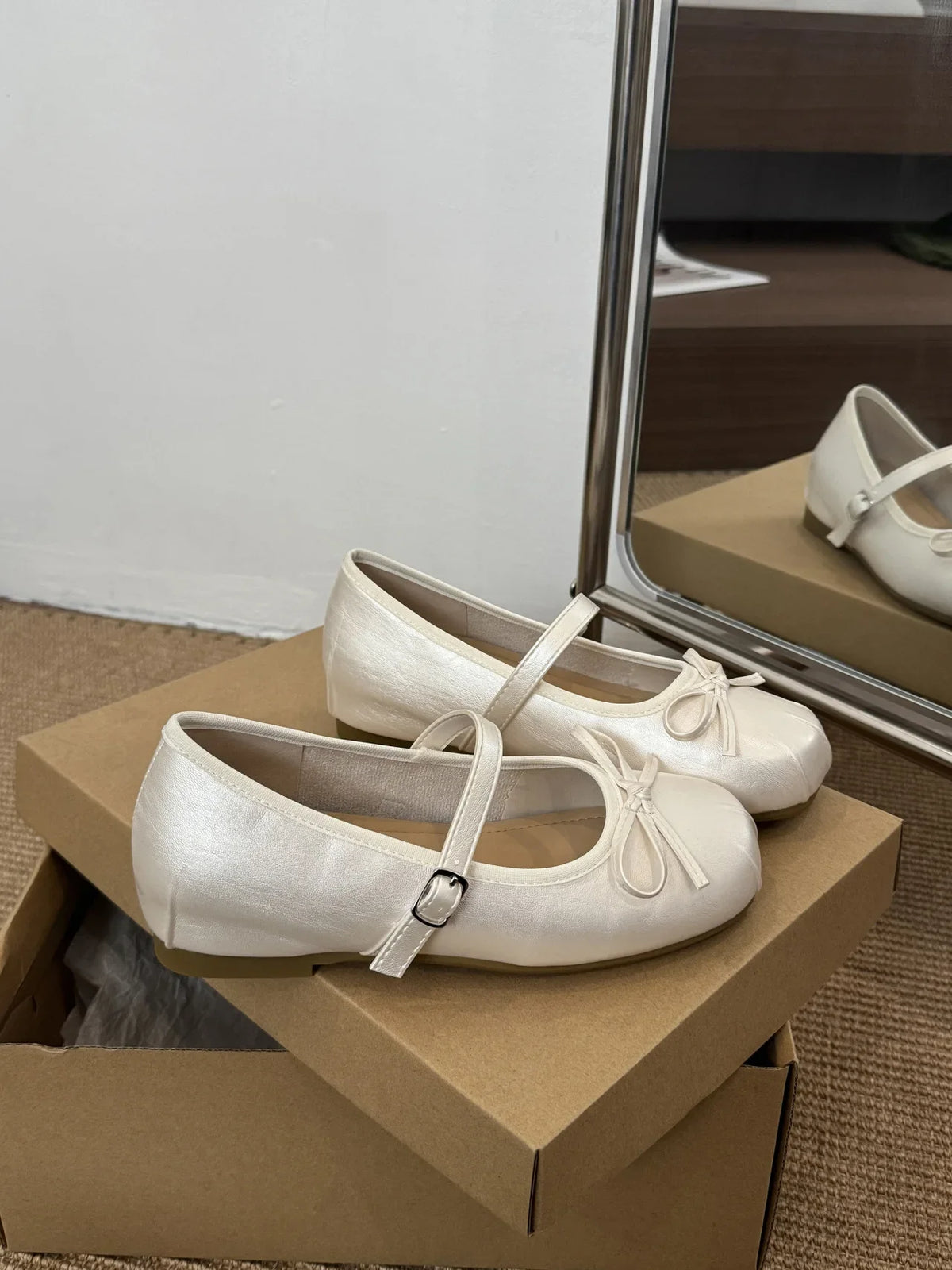 Butterfly-knot Women Ballet Mary Jane Shoes Fashion Mix Colors Internal Elevation Shoes Ladies Spring Autumn Concise Footwear