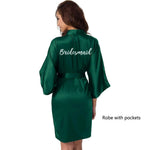 New Bathrobe Bride Satin-Silk Robe Women Bridal Party Sister Team Mother Shower Gift Bridesmaid Wedding Short Robes YE7883