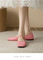 2025 Elegant Woman Square Toe Lolita Lady Barefoot Boat Gold Flats Elegant Soft Sole Ballerina Party Mary Jane Shoes