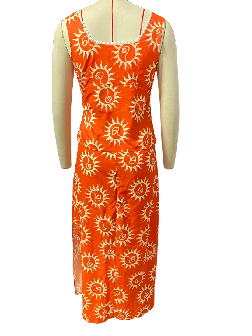 Foridol Top Skirt Dress Set Spring Summer Slit Maxi Long Dress Suit Matching Set Boho Beach Dress Vestidos Women Clothing 2025