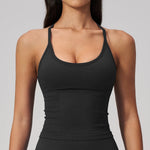 Seamless Women Cross Back Yoga Sports Bra Breathable Shock Proof Gym Tank Fitness Bras Push up Top Yoga Running Workout Vest Bra
