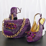 Doershow Lastest Italian Design Fashion Style Ladies Shoes with Matching Bag Set 2026 Nigerian Shoes and Bag Set!HG1-1