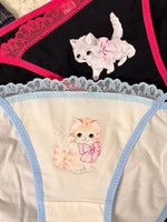 Cotton Girls Panties Cute Cat Sexy Japanese Lace Women Briefs Lady ThongUnderwear G String Female Low Waist Lingerie