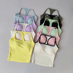 Women's Cross-Back Yoga Sports Vest One-Piece Cup Versatile Training Fitness Bra Colorful Fitness Clothing for Active Women