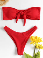 New Bikini Bottoms Women's Swimsuit Low Waisted Bottom Solid Red Swimwear Thong Beachwear Brazilian Bathing Suit Summer