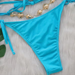 DEKA Brazilian Diamond Bikini Set Women Halter Blue Swimwear Female Swimsuit Bandage Bikini SetBathing Suit Swim Beach Wear