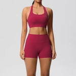 2PCS Yoga Set Gym Clothes Sportswear Women Tracksuit Fitness Tracksuit Workout Suit Sports Bra Gym High Waist Push Up Shorts