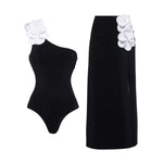 2026 New Retro One Piece Swimsuit Skirt Shoulder Strappy Swimsuit Print Floral Swimwear Women Slimming Bathing Suit Beach Wear