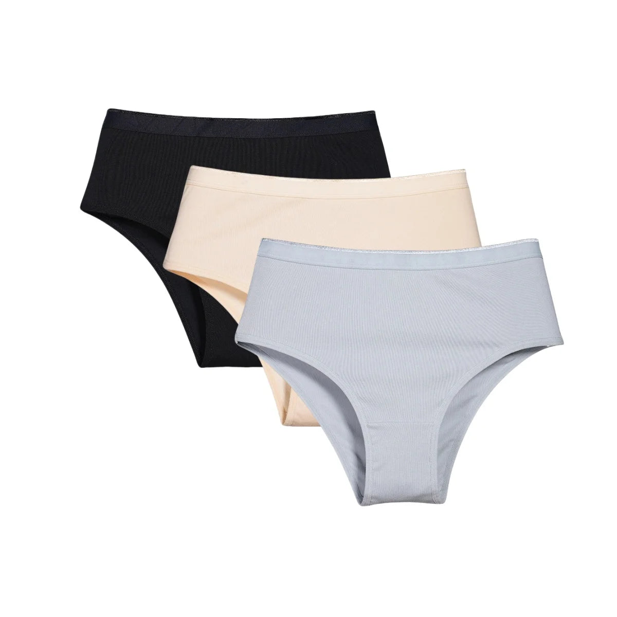 3Pcs/Set Women Cotton Panties High Waist Soft Stretch Briefs Female Underpants Solid Color Comfort Underwear Sexy Lingerie S-L