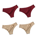 4Pcs/Set Women Ice Silk Panties Low Rise Briefs Soft Brazilian Panties Smooth Underwear Stretch Underpants Sexy Lingerie M-XL