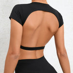 New Sports Shirts Breathable Workout Sportswear Fitness Backless Yoga Clothing Chest Pads Sport Crop Tops Gym Top Women