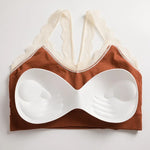 Women Lace Bra Comfort Top Seamless Underwear Removable Pads Female Wireless Bralette Ladies Sexy Lace Trim Lingerie