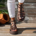 Summer 2026 Cross with Open Toe Platform High Heel Sandals Cutout Breathable Women's Shoes