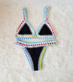 Bikini Crochet 2026 Handmade Knit Patchwork Reversible 2 Piece Swimsuit Women Halter Top Brazilian Bathing Suit Thong Swimwear